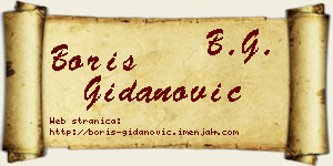 Boris Gidanović vizit kartica